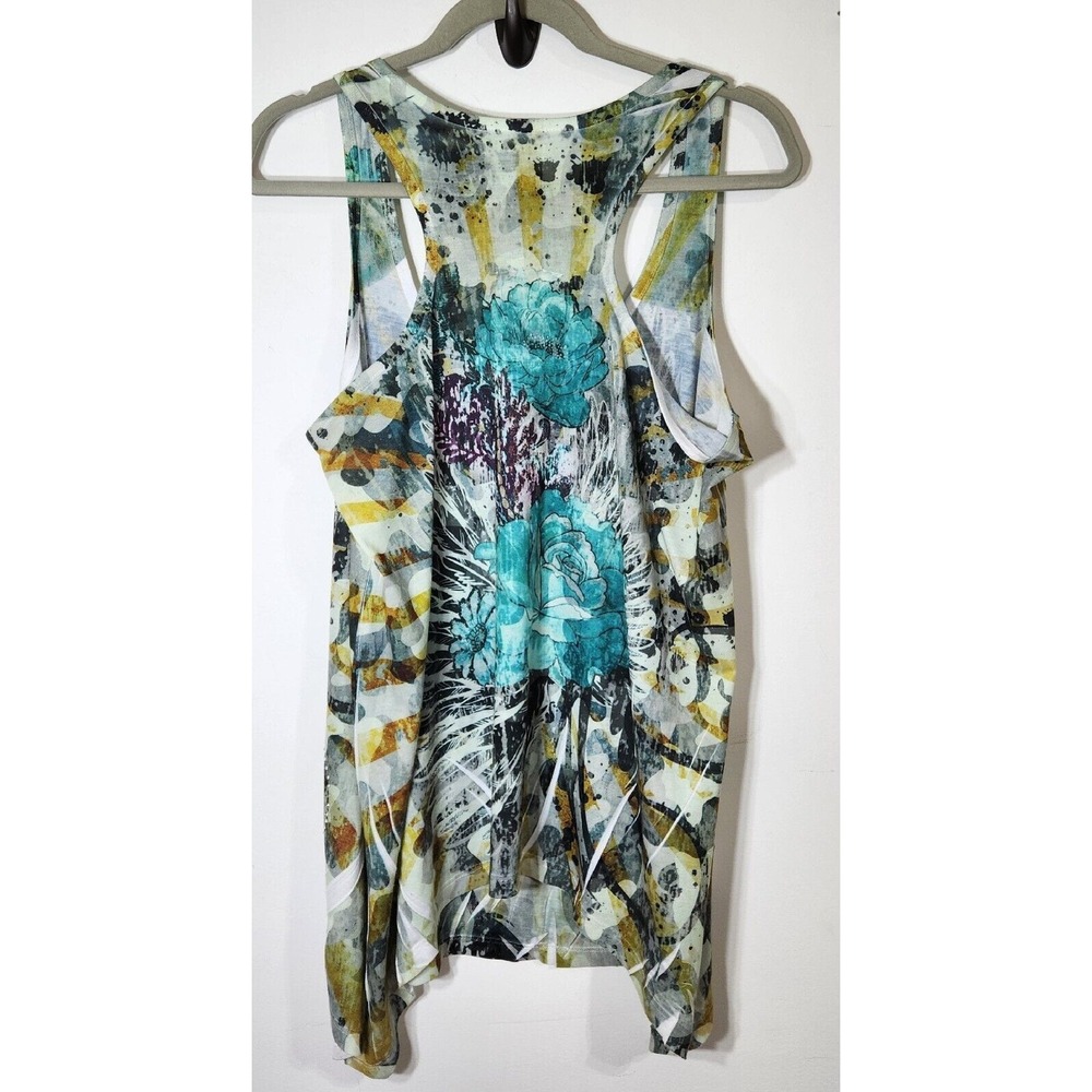 Lane Bryant Women's Top Size 14/16 Floral Rhinestone Asymmetrical Hem Tunic - Picture 2 of 6